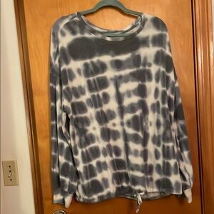 Lee Heather Gray Lightweight Sweatshirt with Front Tie